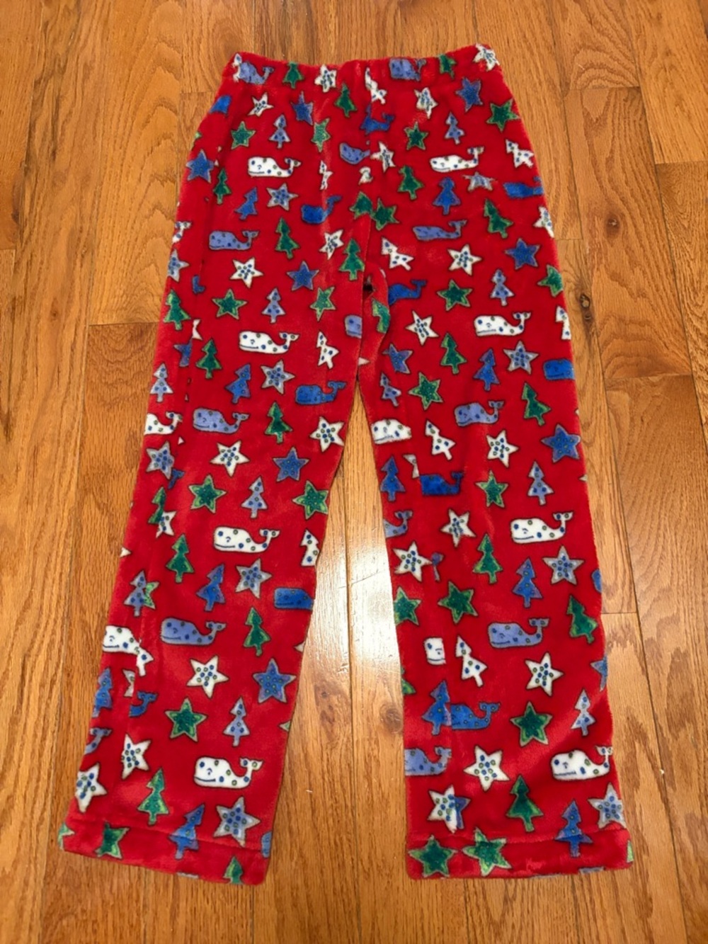 Vineyard Vines Red Holiday High-Pile Pajama Pants with Blue & Green Accents